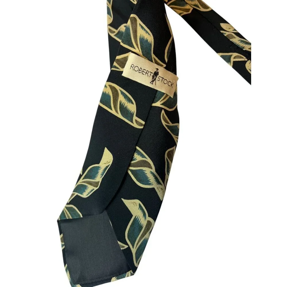 Robert Stock 100% Silk Tie Abstract Retro‎ 56.5